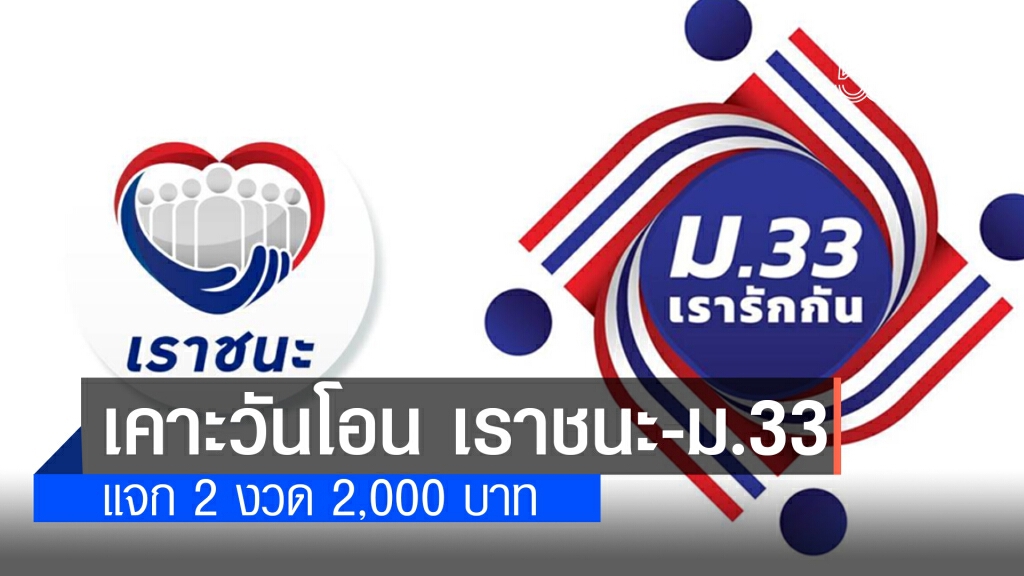 คลัง เคาะแล้ว!!  วันโอนเงิน 'เราชนะ-ม.33เรารักกัน'