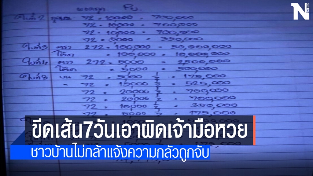 ผู้การแพร่ขีดเส้น7วันเอาผิดเจ้ามือหวย