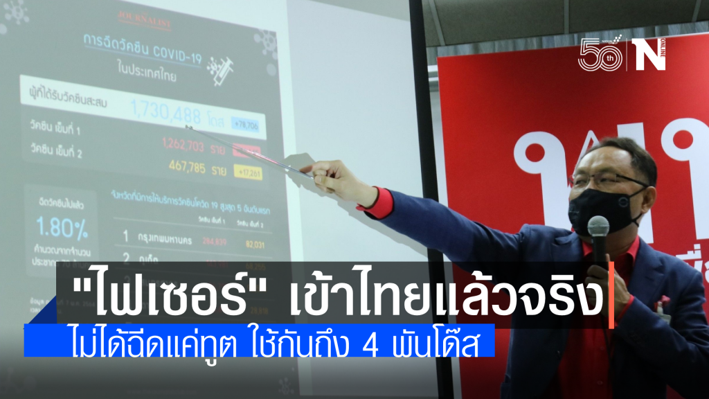 ยุทธพงษ์ ยัน ไฟเซอร์เข้าไทยจริง ใช้กันถึง 4 พันโด๊ส ไม่ใช่แค่ทูตสหรัฐฯ