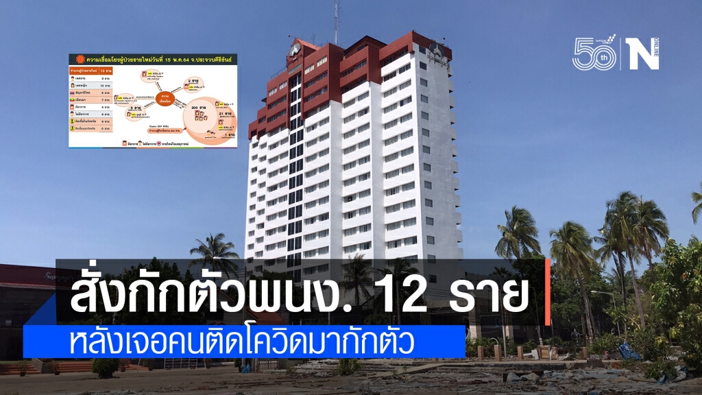 โรงแรมแกรนด์หัวหินสั่งกักตัวพนง. 12 ราย หลังคนในโรงงานสับปะรดติดเชื้อโควิด มากักตัว