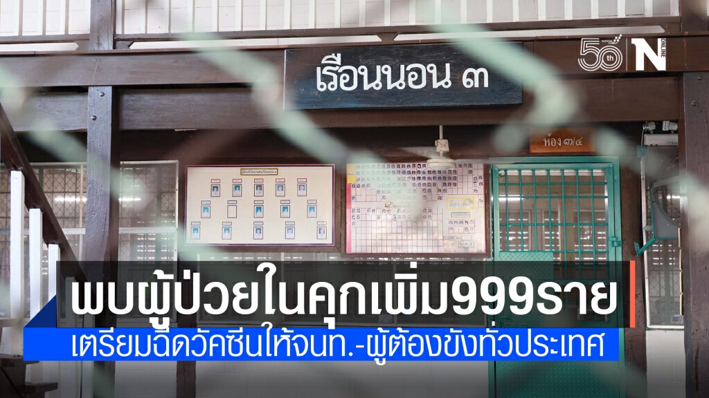 "ราชทัณฑ์" เผยผู้ต้องขังติดโควิดเพิ่ม 999 ราย