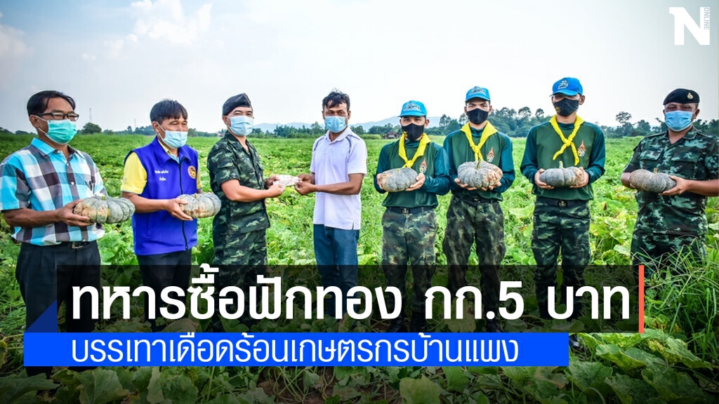 ทหารจัดรถสายันต์รับซื้อฟักทอง 300 กก. ช่วยเกษตรกรบ้านแพง ทหารจัดรถสายันต์รับซื้อฟักทอง 300 กก. ช่วยเกษตรกรบ้านแพง