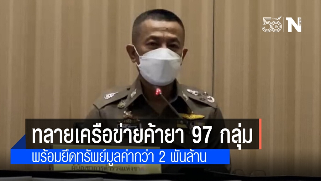ผบ.ตร.เผย ในรอบ 6 เดือนทลายเครือข่ายยาเสพติด 97 กลุ่ม ยึดทรัพย์กว่า 2,400 ล้านบาท