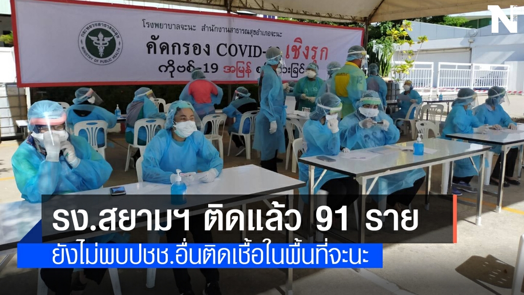 คัดกรองเชิงรุก รง.สยามฯ พบติดแล้ว 91 ราย คัดกรองเชิงรุก รง.สยามฯ พบติดแล้ว 91 ราย