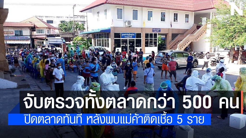 โควิดเสี่ยง อุทุมพรพิสัย สั่งปิดตลาดสด ตรวจSwapแม่ค้า 528 ราย