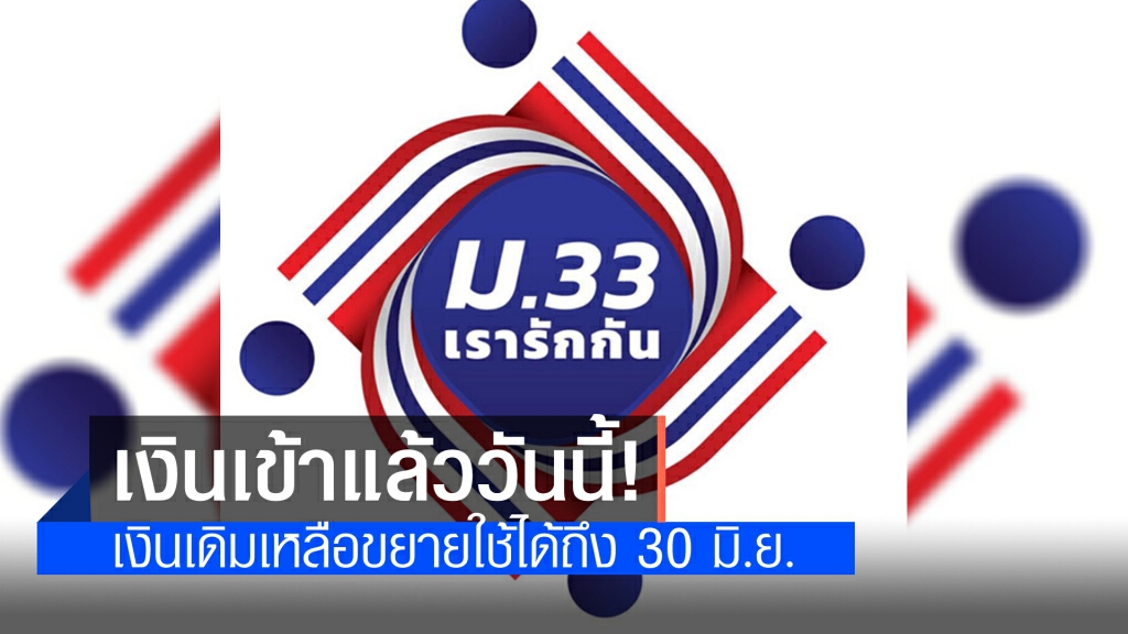 เงินเข้าแล้ว ‘ม.33เรารักกัน’ เงินเดิมเหลือยังใช้ได้ถึง 30 มิ.ย.ฟุ้งไม่ทิ้งใครใครไว้ข้างหลัง