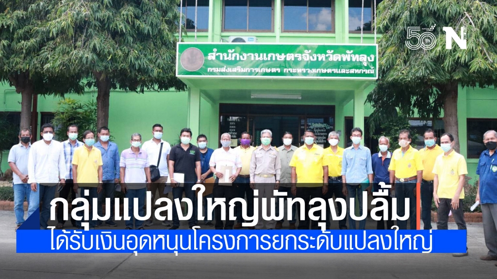กลุ่มแปลงใหญ่พัทลุงปลื้ม ได้รับเงินอุดหนุนโครงการยกระดับแปลงใหญ่ ฯ แล้วกว่า 43 ล้านบาท