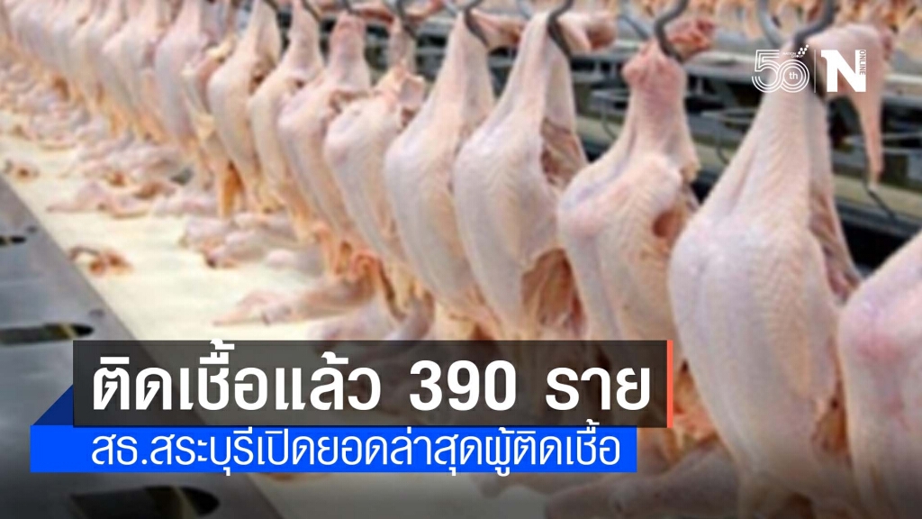 พนักงานโรงงานแปรรูปไก่ สระบุรี ยอดติดเชื้อพุ่ง 390 ราย! พนักงานโรงงานแปรรูปไก่ สระบุรี ยอดติดเชื้อพุ่ง 390 ราย!