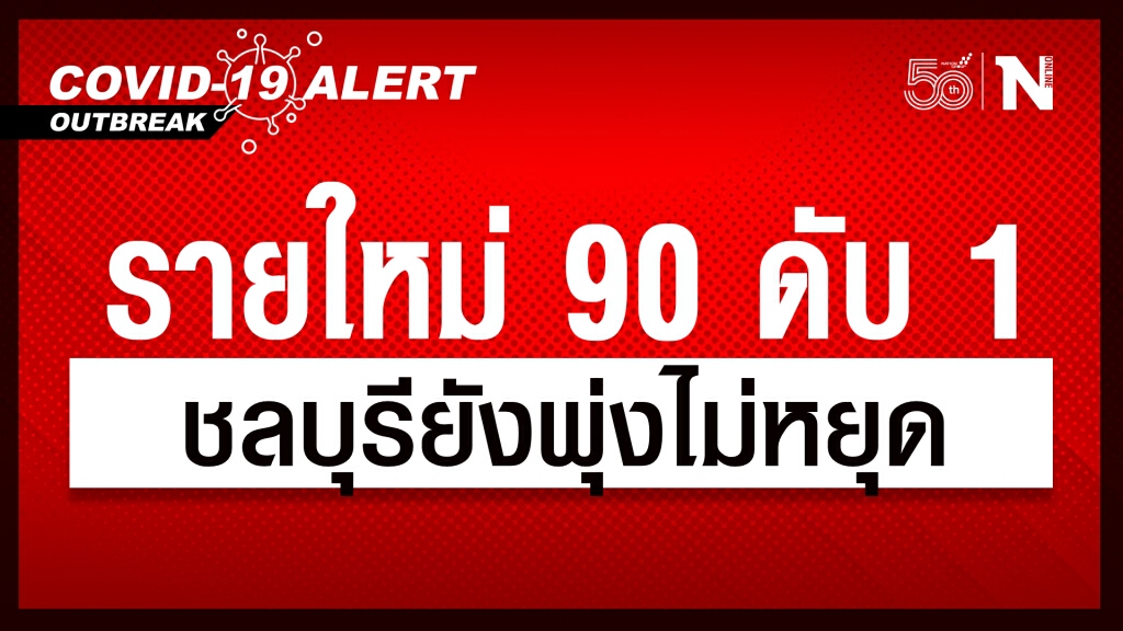 ชลบุรี ยังพุ่งไม่หยุด พบผู้ป่วยติดเชื้อโควิด-19 รายใหม่ 90 ราย เสียชีวิต 1 ราย