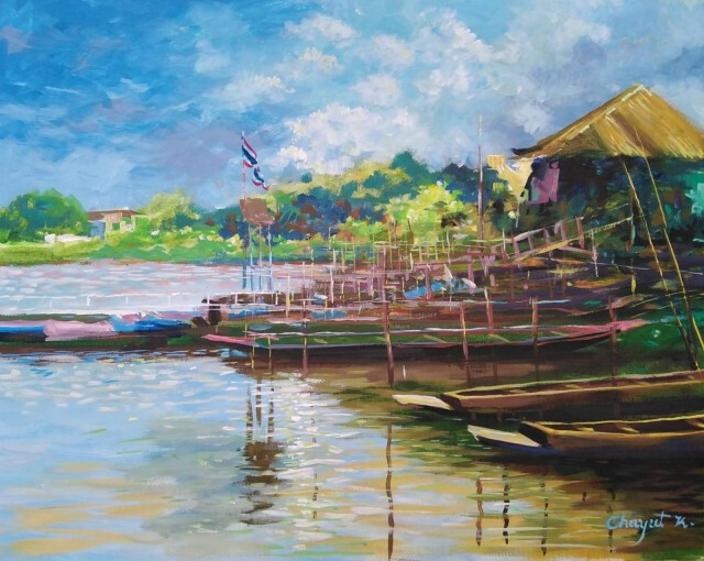 ศิลปินเมืองน้ำกว๊านวาดรูปประมูล-หารายได้ช่วยเหยื่อวาตภัย