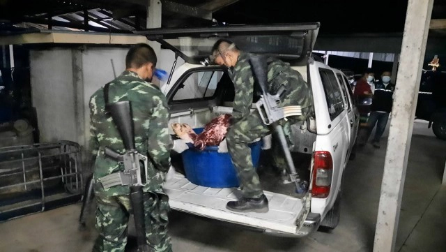 บุกจับโรงฆ่าสัตว์เถื่อนชายแดนไทยลาว