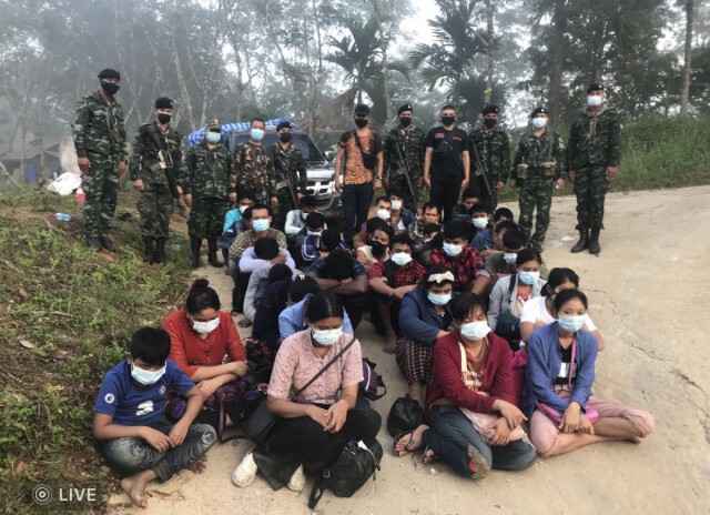 รวบ 33 เมียนมาหนีพิษโควิดในประเทศมุ่งหน้าชายแดนใต้