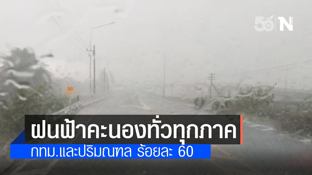 พยากรณ์อากาศวันนี้ ทั่วทุกภาคฝนตกหนัก กทม.และปริมณฑลร้อยละ 60 ของพื้นที่