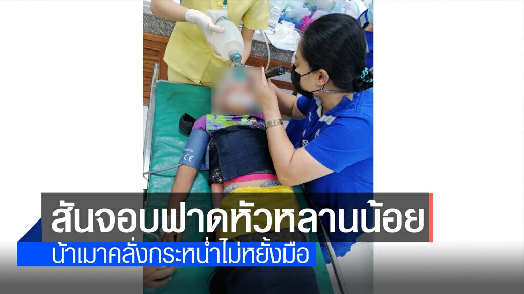 น้าเมาคลั่งสันจอบกระหน่ำตีหัวหลานชาย 8 ขวบโคม่า