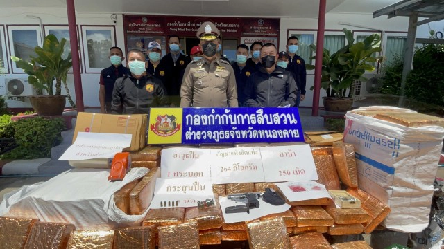 รวบแก๊งกัญชาข้ามชาติ 4 รายของกลางกว่า 264  กก.