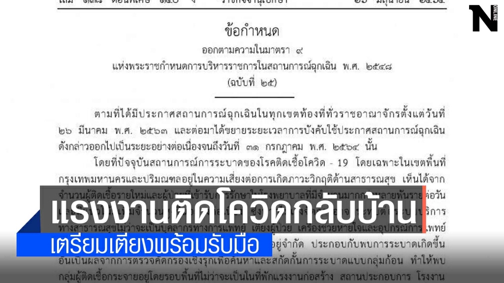 12 แรงงานติดเชื้อโควิดกลับบ้านผู้ว่ากำชับเฝ้าระวังสูงสุด