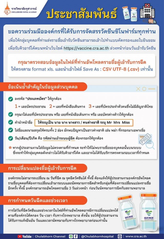 เร่งแก้ปัญหาจัดสรรวัคซีน "ซิโนฟาร์ม" แฉขบวนการเปิดจองขายต่อ