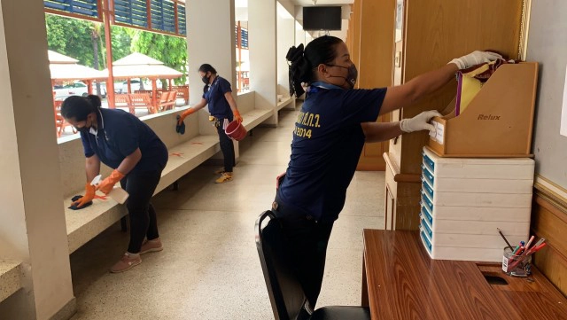 โรงเรียนมัธยมประจำจังหวัด ทำความสะอาดใหญ่เตรียมเปิดจันทร์นี้