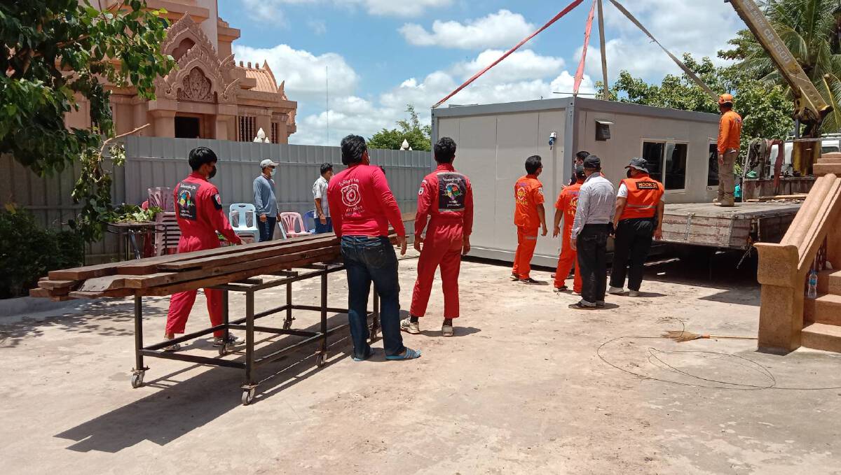 นายกเทศมนตรีเมืองคง ดัดแปลงตู้คอนเทนเนอร์รถไฟใช้ใน รพ.สนามชุมชน