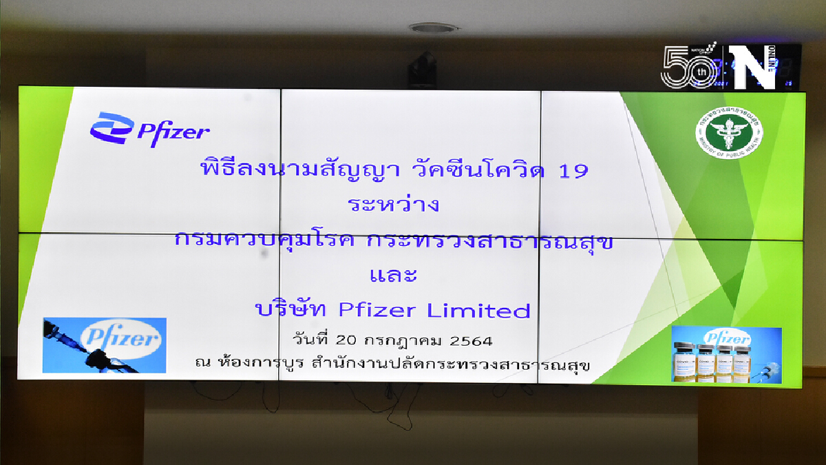 ข่าวดี!! สธ.ลงนาม Pfizer นำเข้าวัคซีน 20 ล้านโดสไตรมาส 4