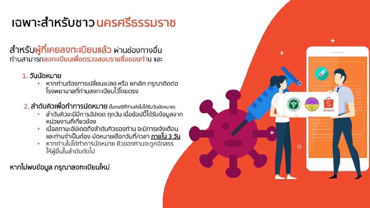 เริ่มแล้ว!! เมืองคอนจับมือช้อปปี้ นำร่องจองวัคซีนโควิด-19 แห่งแรกภาคใต้