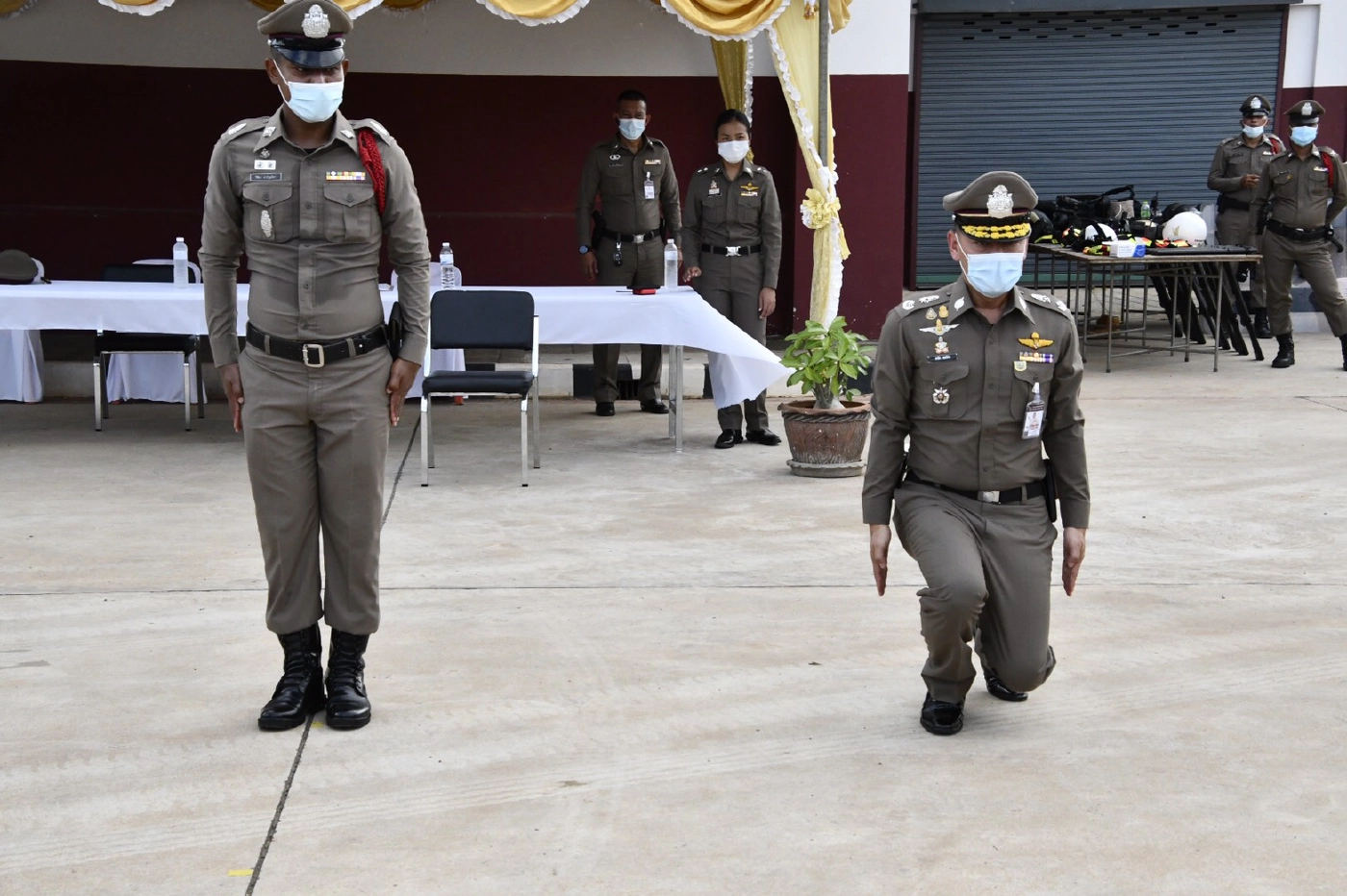 ลีลาผู้การฯ ติวเข้มวินัยตำรวจเตรียมเข้าประกวดระดับภูธรภาค 8