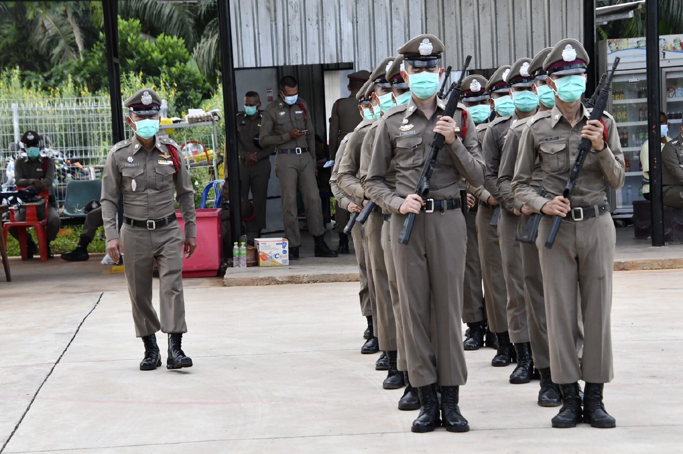 ลีลาผู้การฯ ติวเข้มวินัยตำรวจเตรียมเข้าประกวดระดับภูธรภาค 8