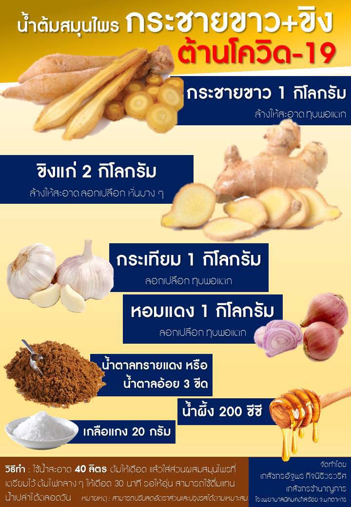 ต้มน้ำสมุนไพรให้ผู้ป่วยโควิดกลุ่มไม่มีอาการดื่ม ช่วยเลือดลมไหลเวียนดี