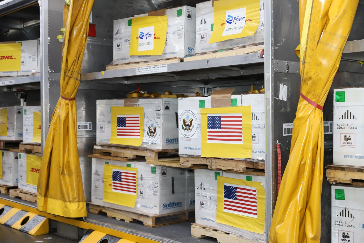 วัคซีนไฟเซอร์ 1.54 ล้านโดส ที่สหรัฐฯบริจาคให้ไทย