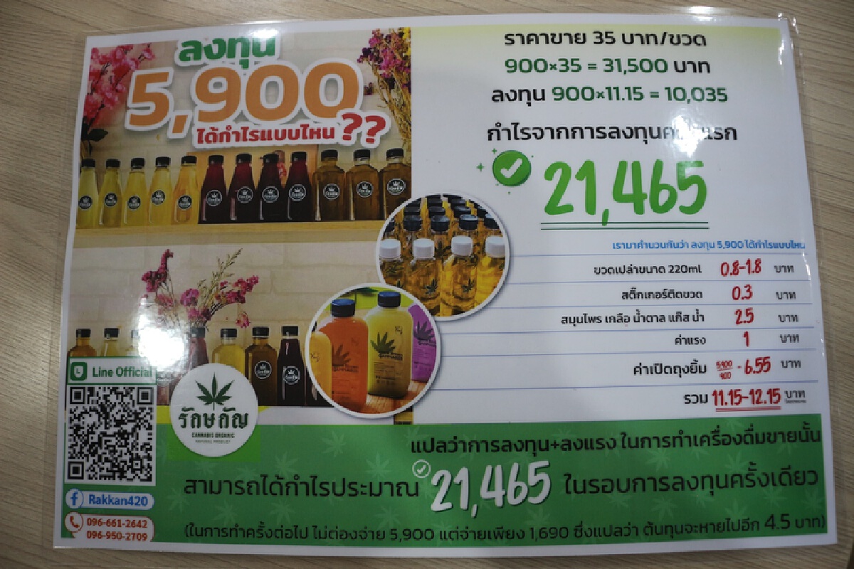 "ร้านรักษ์กัญ"ช่วยคนตกงาน-นำบัตรปชช.รับน้ำสมุนไพรไปขายได้ทันที