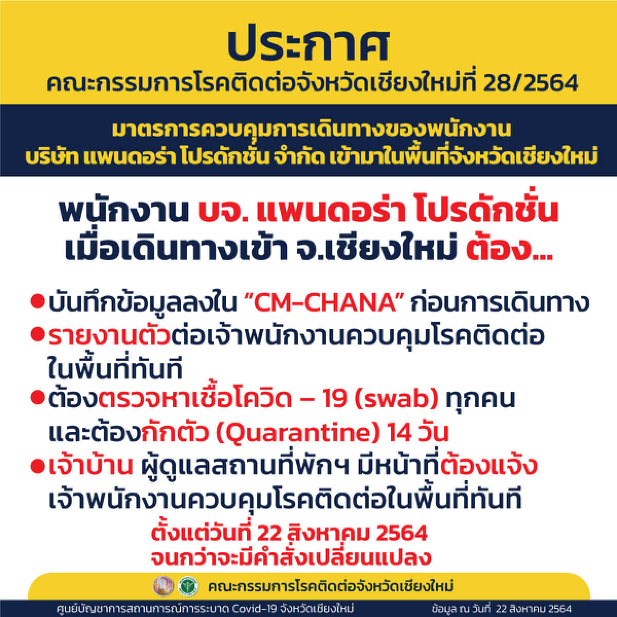 เชียงใหม่คุมเข้มคลัสเตอร์แพนดอร่าลำพูน