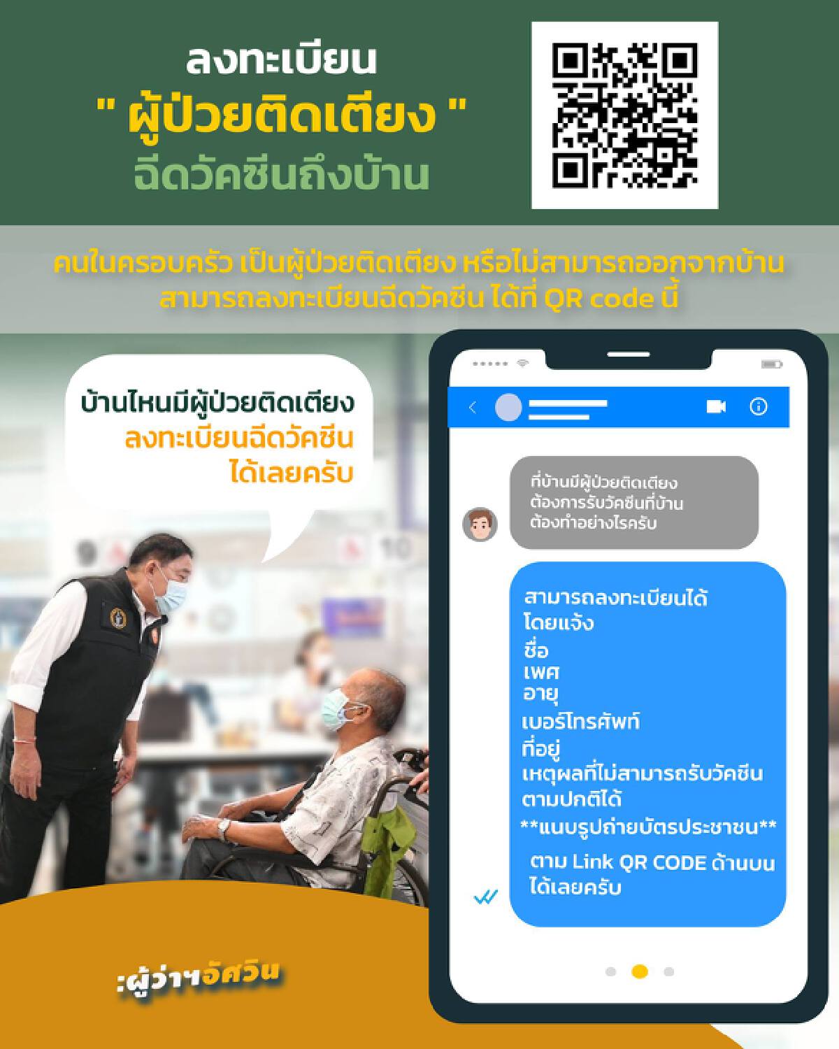 เช็กขั้นตอนลงทะเบียน!! กทม.ฉีดวัคซีนผู้สูงอายุและผู้ป่วยติดเตียงถึงบ้าน