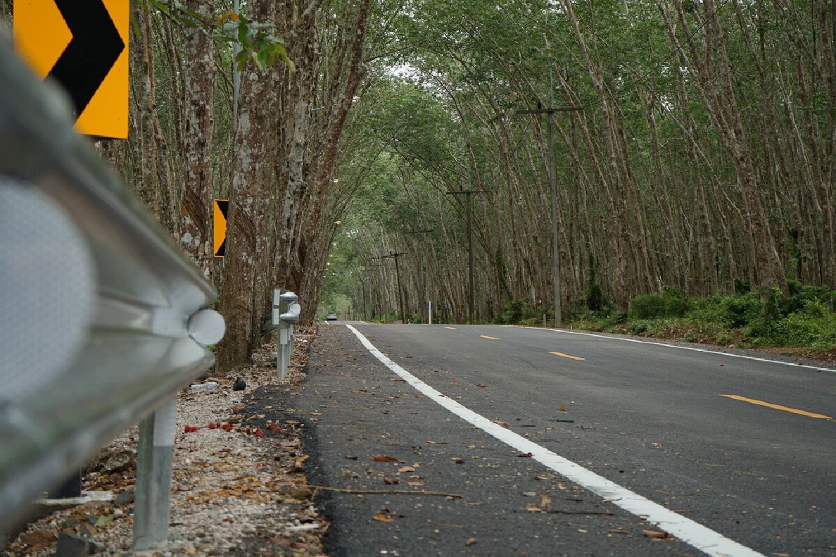 ทางหลวงชนบทลาดยางถนนเชิงสะพานข้ามคลองพิกุล จ.ตรัง แล้วเสร็จ