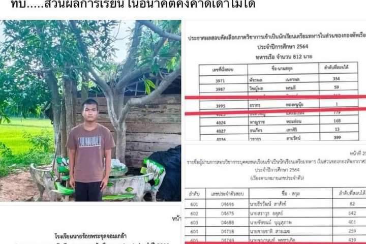 ชื่นชมเด็กเก่ง สอบ ทหารเรือ ทหารอากาศ ทหารบก ได้ที่ 1 ตำรวจได้ที่ 8