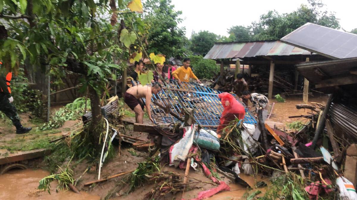 น้ำป่าเทือกเขาดอยนางนอน-ทะลักท่วมบ้านเรือนเช้ามืด