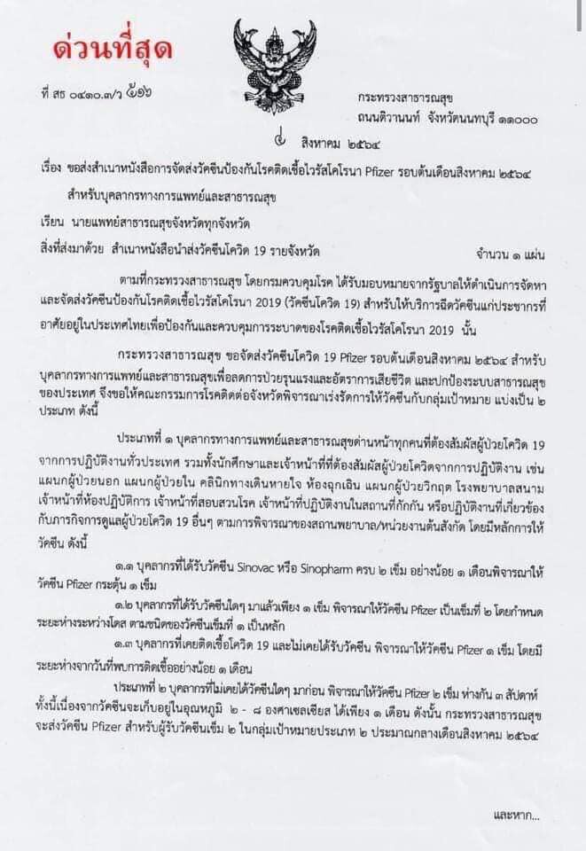 ภาคีสาธารณสุข สงสัยจัดสรรไฟเซอร์บุคลากรด่านหน้า สำรวจจริงหรือมโน