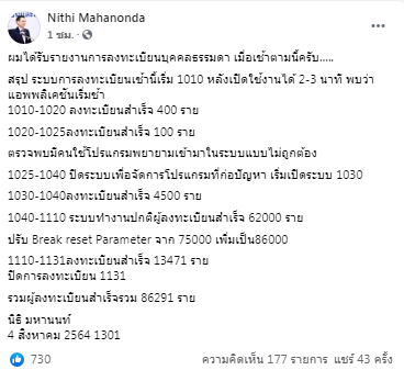 โพสต์ของนพ.นิธิ มหานนท์ เลขาธิการราชวิทยาลัยจุฬาภรณ์  