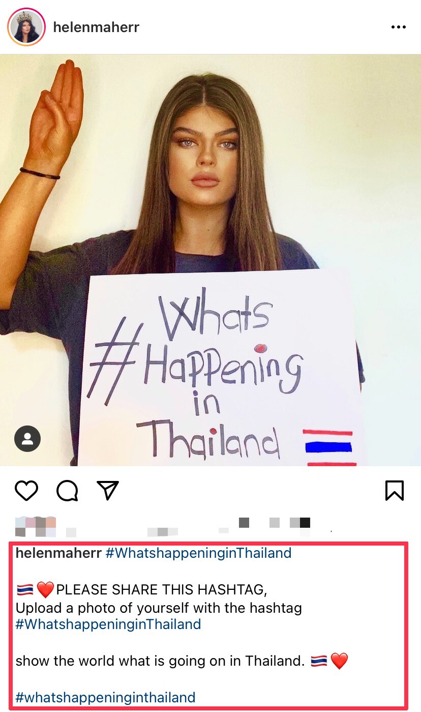 มิสแกรนด์สกอตแลนด์ ออกมาเคลื่อนไหว ชูสามนิ้วฟาดรัฐบาลไทย