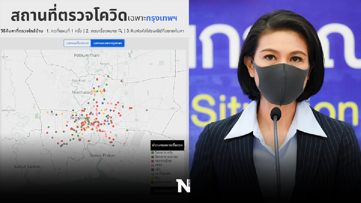 ศบค.เปิดตัวเว็บไซต์ Koncovid.com หาสถานที่ตรวจโควิด