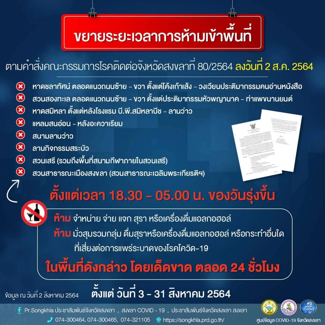 สงขลาขยายเวลาห้ามเข้าพื้นที่เสี่ยง "หาดสมิหลา-ชลาทัศน์" รวม 8 จุด