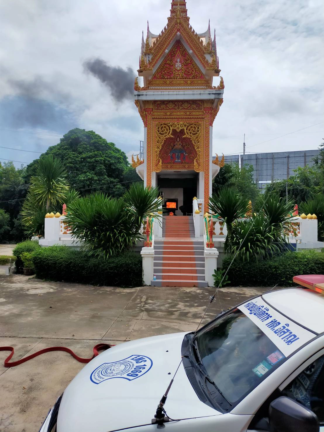 เผาศพติดเชื้อโควิดน้ำหนัก 150 กก.ทำไฟไหม้ระบบเตาและเมรุเสียหาย