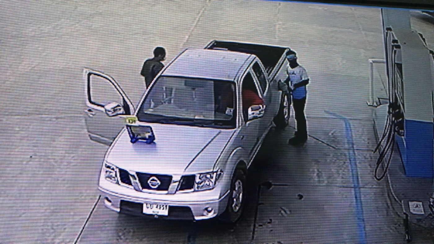 วงจรปิดจับภาพกระบะเติมน้ำมันเต็มถังไม่ยอมจ่ายเงินขับรถหนี