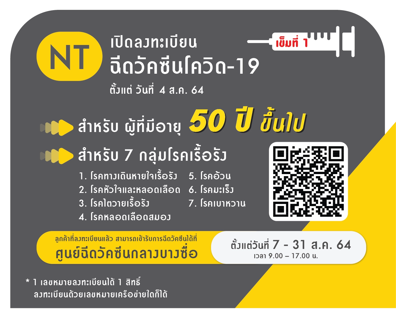 กรมการแพทย์ร่วมกับค่ายมือถือเปิดให้จองฉีดวัคซีนโควิด-19 