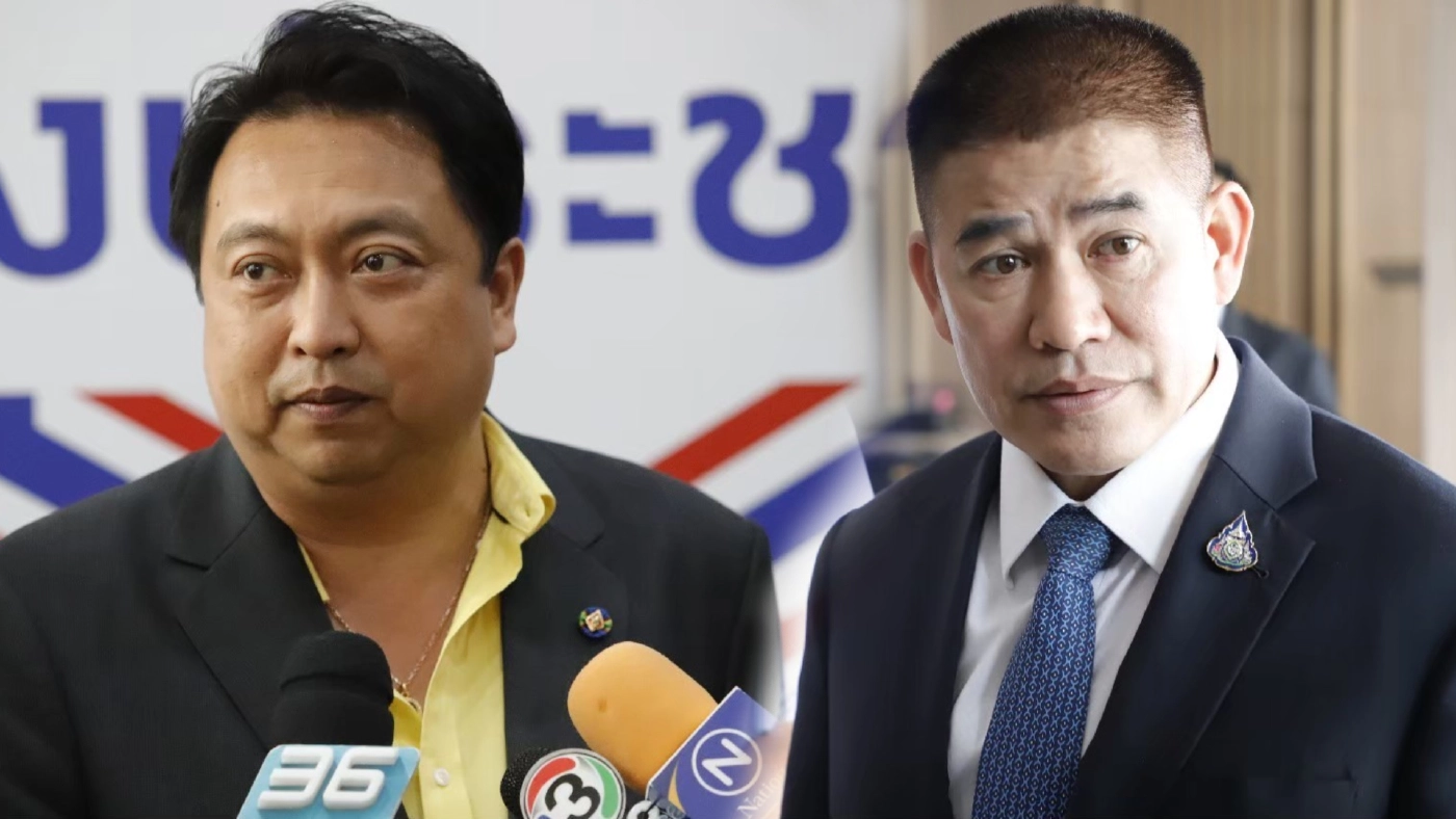 นายสุชาติ ชมกลิ่น รมว.แรงงาน / ร.อ.ธรรมนัส พรหมเผ่า ส.ส.พะเยา เลขาธิการพรรคพลังประชารัฐ