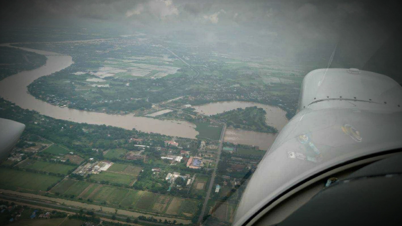 ทอ.ส่งเครื่องบิน DA-42 ติดตามสถานการณ์น้ำในพื้นที่นครสวรรค์-ชัยนาท