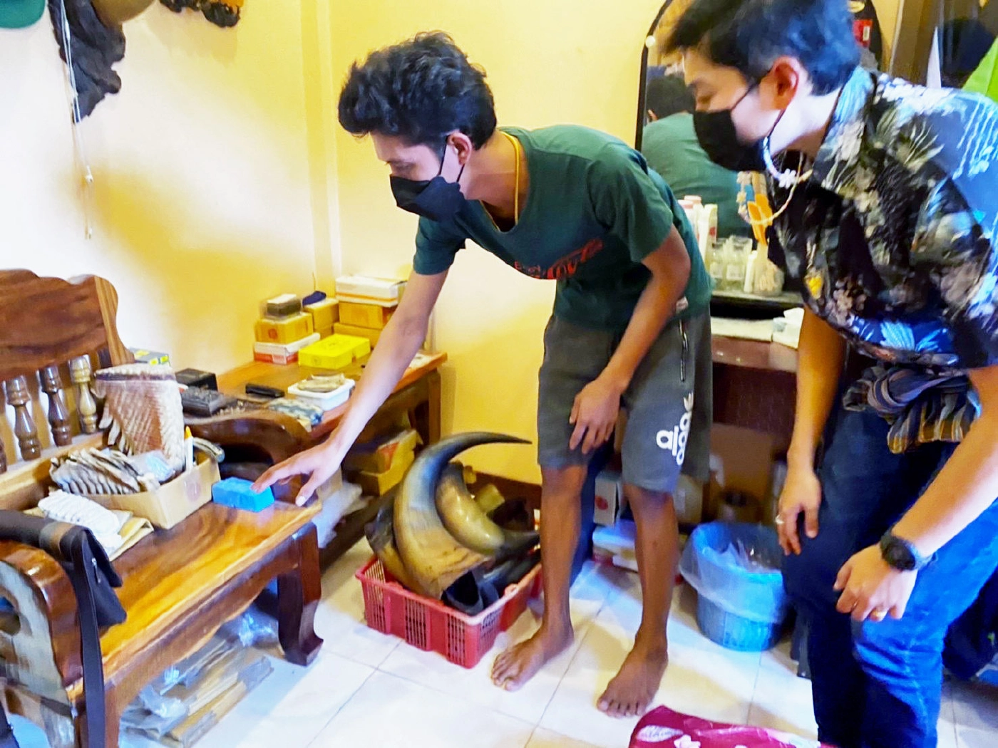 ชุดพญาเสือรวบหนุ่มชุมพรขายซากสัตว์ป่าออนไลน์ ของกลางเพียบ