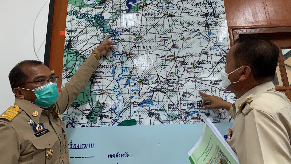 อำเภอศิลาลาดเฝ้าระวัง เตรียมรับมือลำน้ำเสียวล้นฝั่งน้ำท่วม