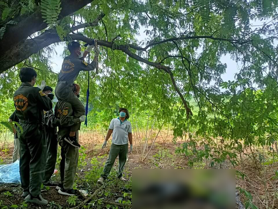 พบศพชายปริศนา นอนตายขึ้นอืดอยู่ใต้ต้นมะขาม