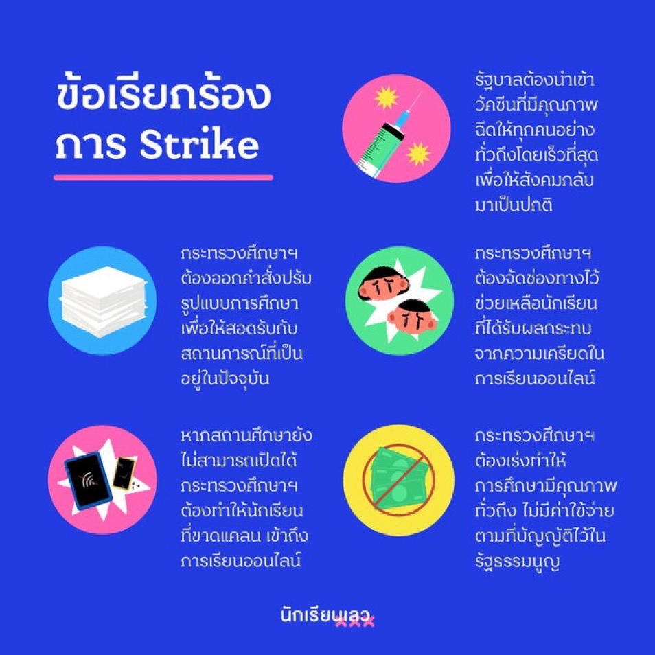 เริ่มแล้ว! สไตรค์หยุดเรียนออนไลน์วันแรก