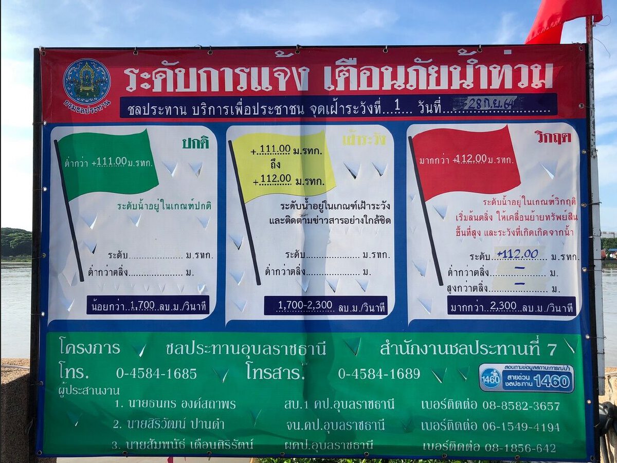 อุบลฯปักธงแดง แม่น้ำมูลล้นตลิ่ง เตรียมอพยพชาวบ้าน
